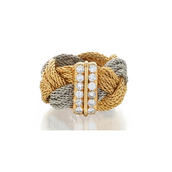 Henry Dunay 18K Gold, Platnium Diamond Ring size 7 - Picture 1 of 3